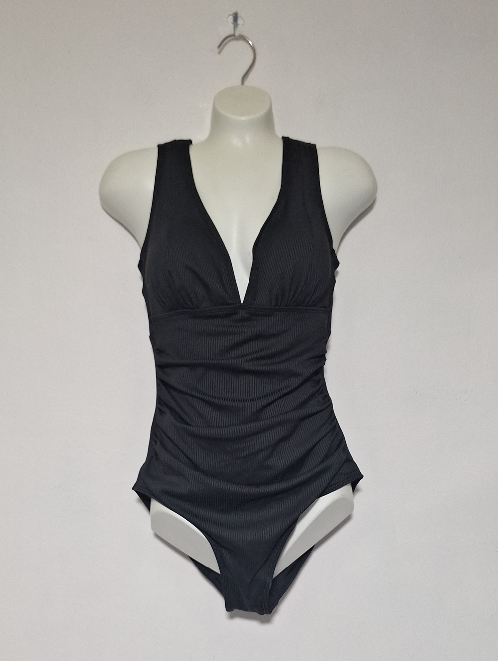 Ribbed Black One-Piece Swimsuit
